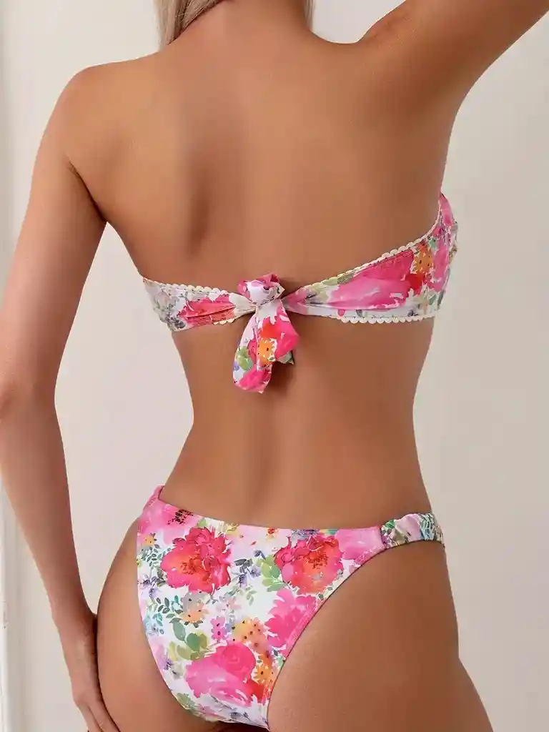 Conjunto De Bikini De Mujer-92 Con Top De Tubo, Talla M