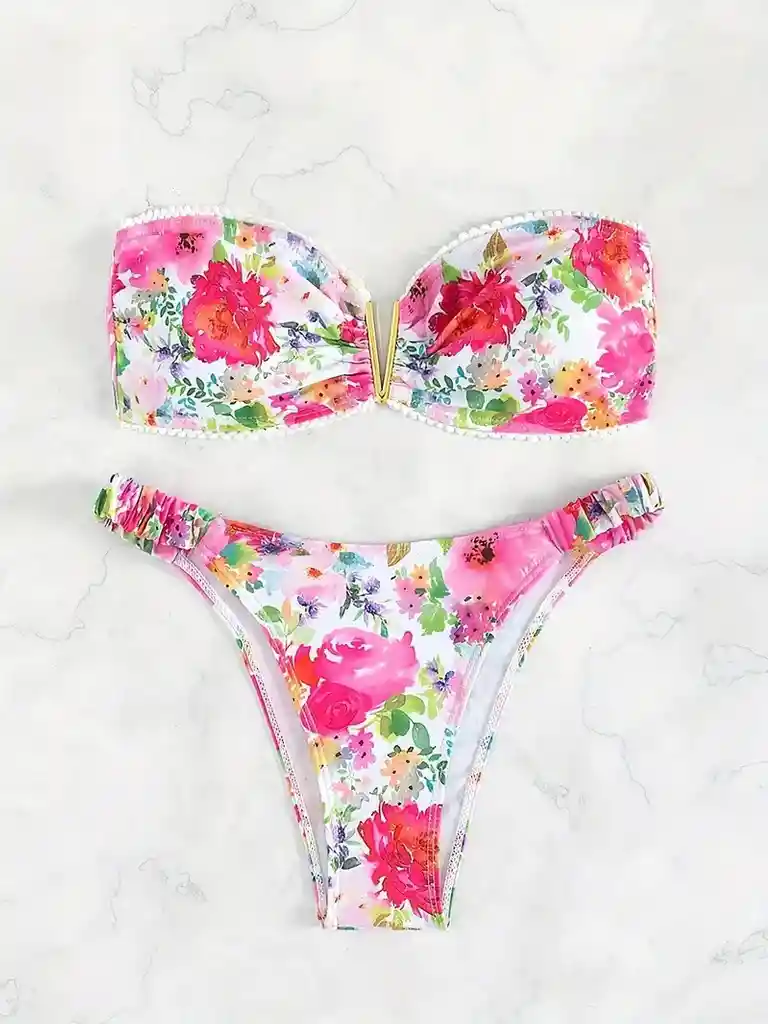 Conjunto De Bikini De Mujer-92 Con Top De Tubo, Talla M