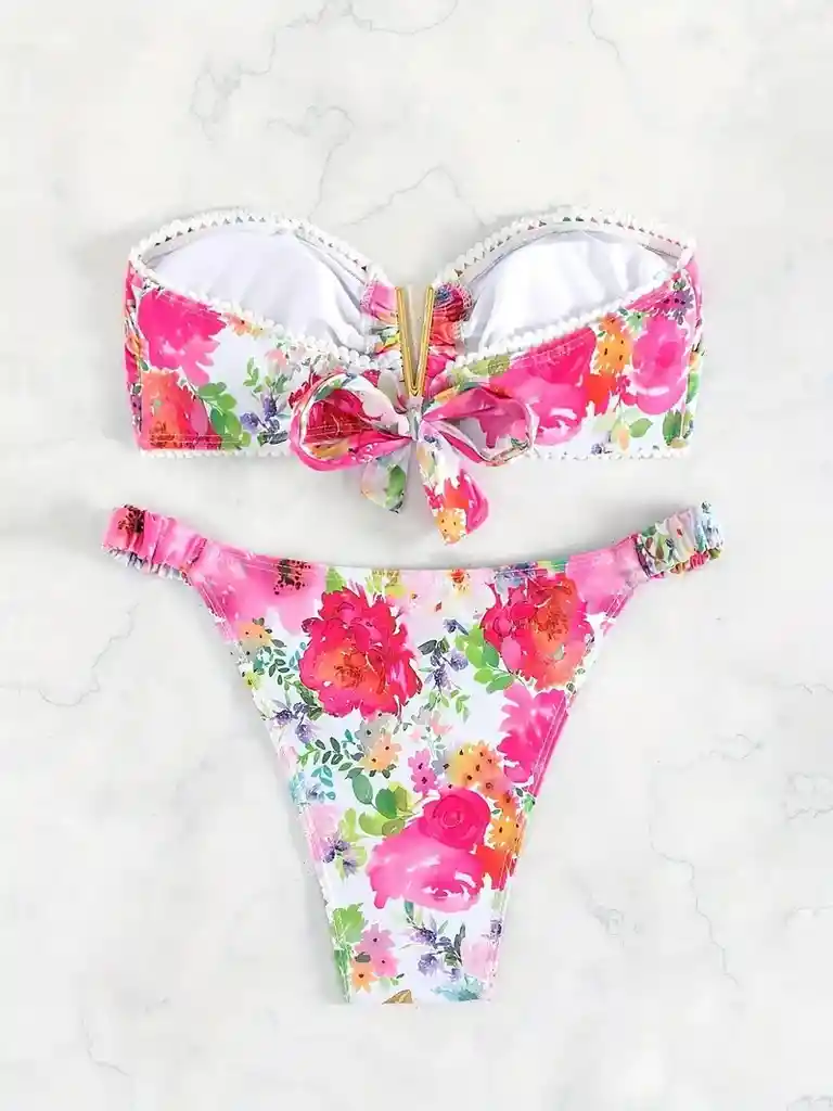 Conjunto De Bikini De Mujer-92 Con Top De Tubo, Talla M