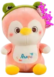 Peluche, Pingüino Disfrazado Rosado. 22 Cm.