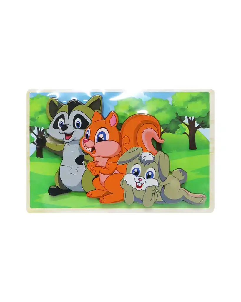 Rompecabezas De Madera Infantil – Animalitos Del Bosque
