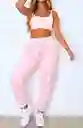 Joggers Deportivos Bolsillos De Cremallera Color Rosado