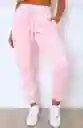 Joggers Deportivos Bolsillos De Cremallera Color Rosado