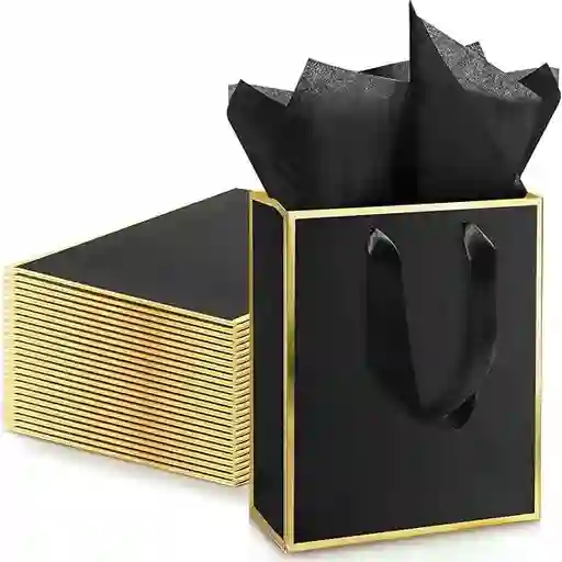 Bolsa De Regalo Papel Metálico Con Asa De Lujo