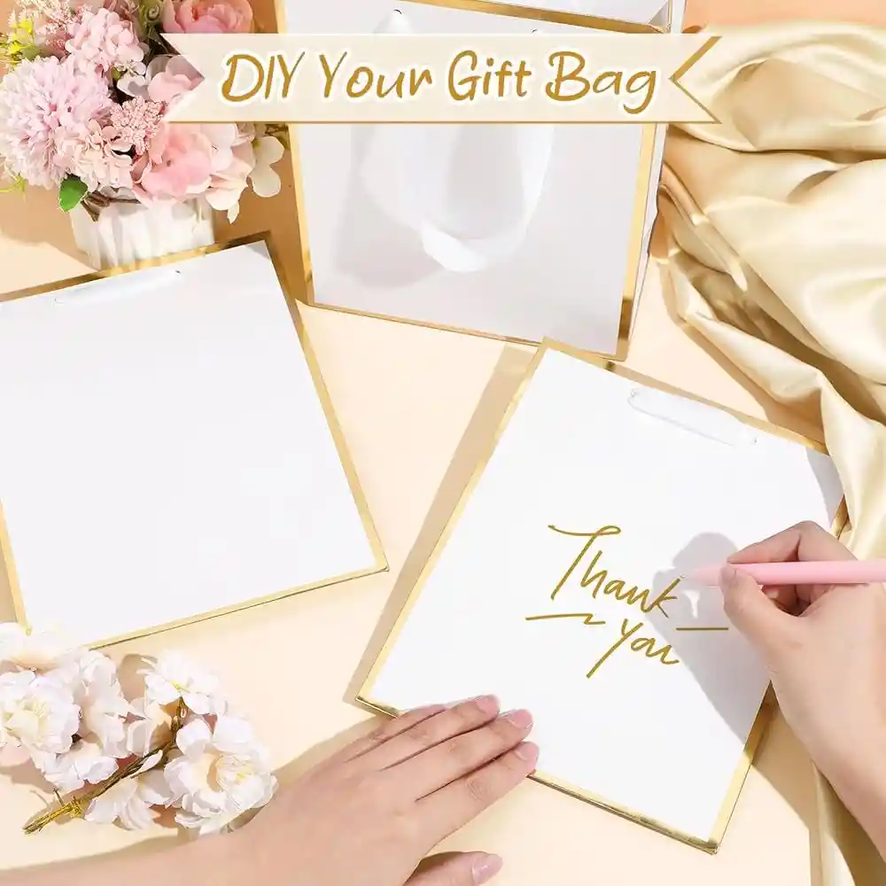 Bolsa De Regalo. Papel Metálico Con Asa De Lujo