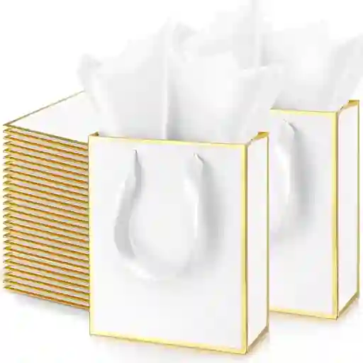 Bolsa De Regalo. Papel Metálico Con Asa De Lujo