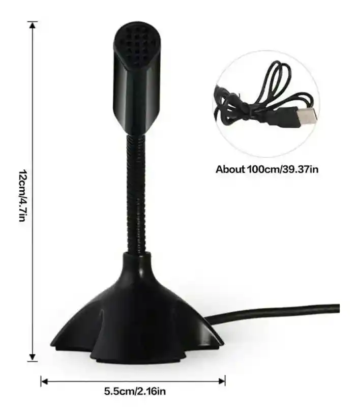 Micrófono De Escritorio Plug Usb Para Pc, Macbook Y Portátil