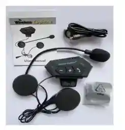 Intercomunicador Auriculares Casco Bluetooth Bt12 Moto Música Color Negro