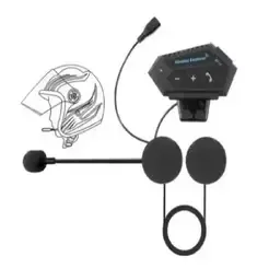 Intercomunicador Auriculares Casco Bluetooth Bt12 Moto Música Color Negro