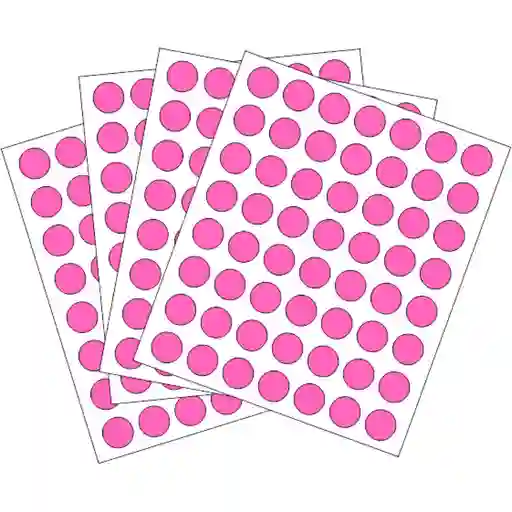 Rotulo Autoadhesivos Circulos De 1,3cm - X392, Fucsia Fluorescente