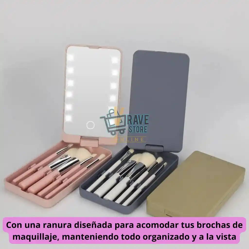 Espejo Táctil Led 3 En 1 - Portátil Y Elegante Para Maquillaje