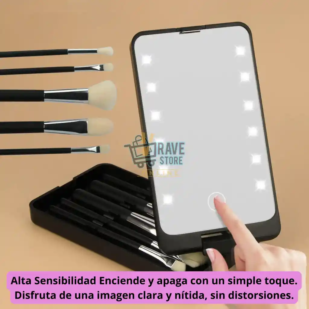 Espejo Táctil Led 3 En 1 - Portátil Y Elegante Para Maquillaje