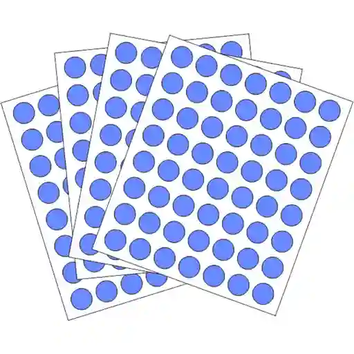 Rotulo Autoadhesivos Circulos De 1,3cm - X672, Azul