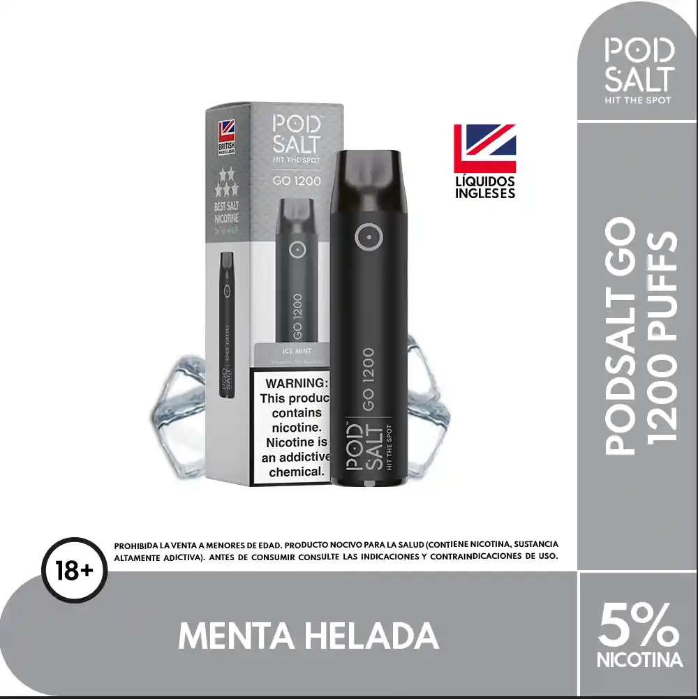 Vape Podsalt Ice Mint 1200 Puffs 5%