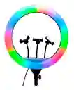 Aro De Luz Led Rgb Colores 45cm Incluye Trípode 2.1m Y 3 Bases Para Celular