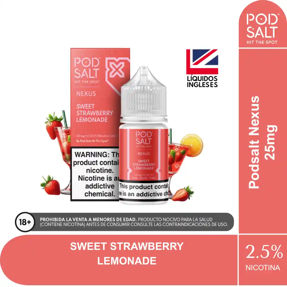 Sal De Nic Podsalt Sweet Strawberry Lemonade 30 Ml 2,5%
