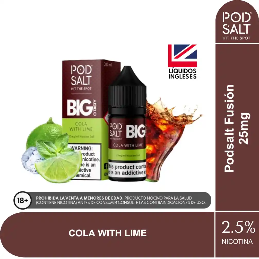 Sal De Nic Podsalt Cola Whit Lime 30 Ml 2,5%