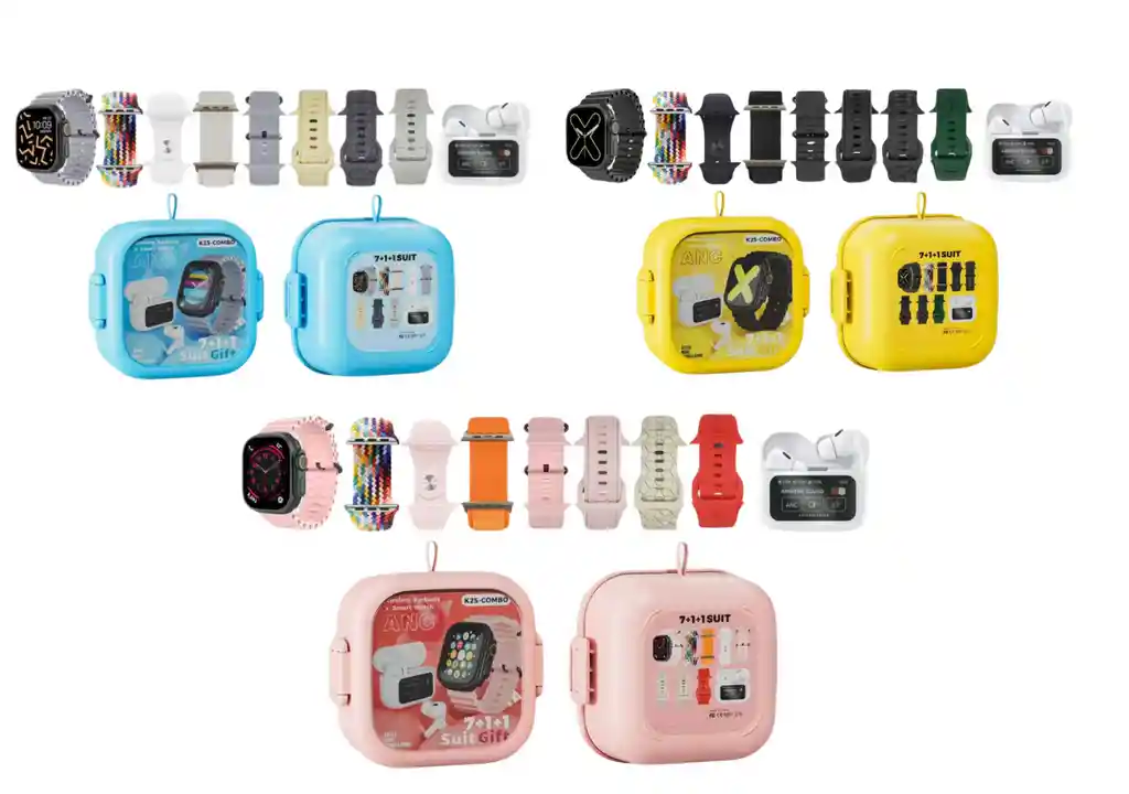 Combo Reloj Inteligente K25 + Audífonos Inalámbricos + 7 Correas Intercambiables