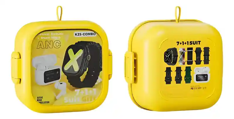 Combo Reloj Inteligente K25 + Audífonos Inalámbricos + 7 Correas Intercambiables