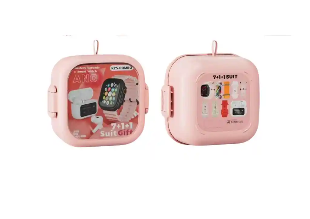Combo Reloj Inteligente K25 + Audífonos Inalámbricos + 7 Correas Intercambiables
