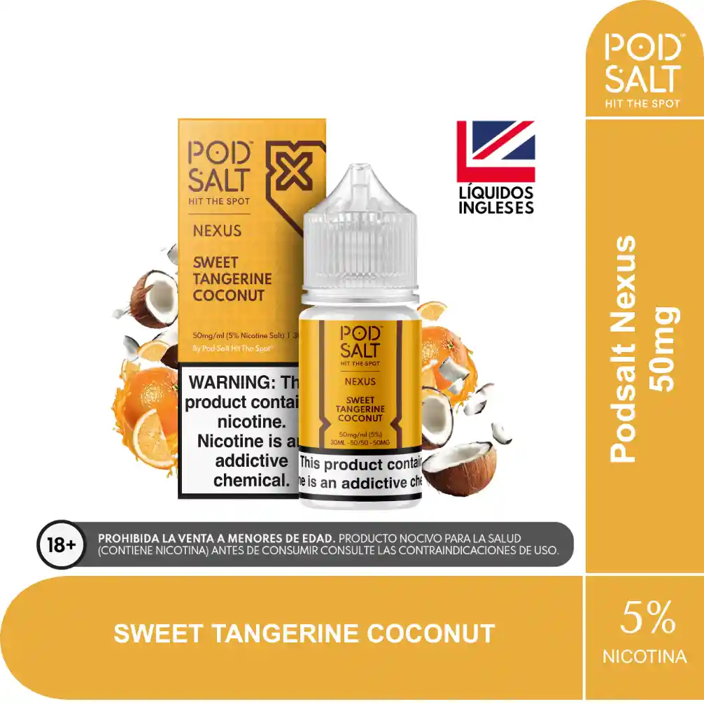 Sal De Nic Podsalt Sweet Tangerine Coconut 30 Ml 5%