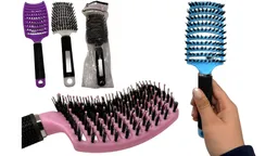 Cepillo Para Cabello Plástico Cuadrado Con Líneas Base Negra