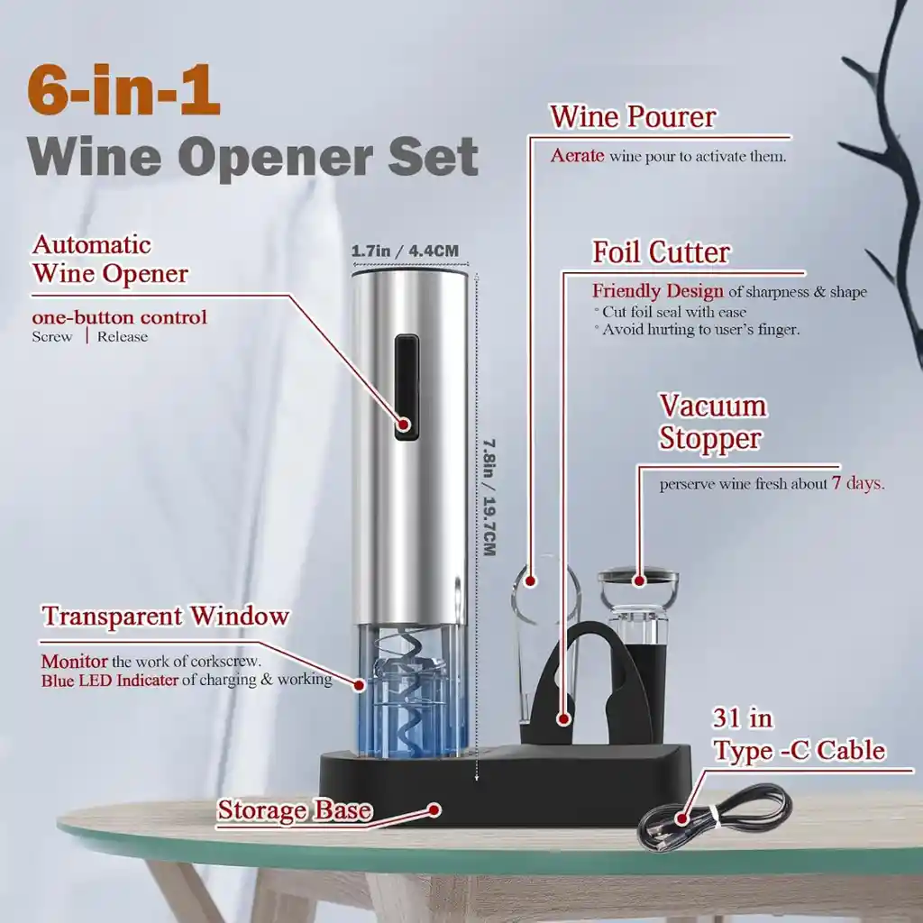 Kit Descorchador De Vino