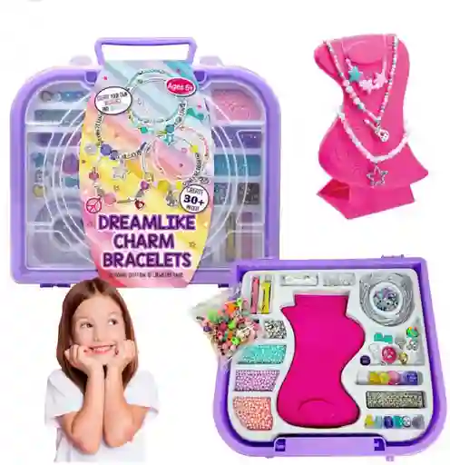 Kit Maleta Para Hacer Manilla Collares Niñas
