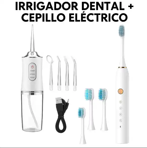 Kit Dental Premium 2 En 1 (irrigador + Cepillo Eléctrico Sónico)