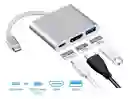 Convertidor Usb 3.1 (tipo C) A Hdmi+usb 3.0+tipo C Pd Color Blanco/gris Compatible Con Macbook