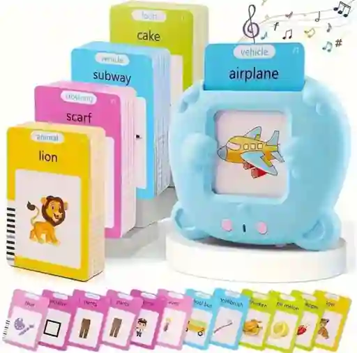 Lector De Tarjetas Español Y Inglés Para Niños 224 Palabras