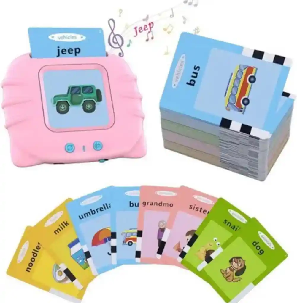 Lector De Tarjetas Español Y Inglés Para Niños 224 Palabras