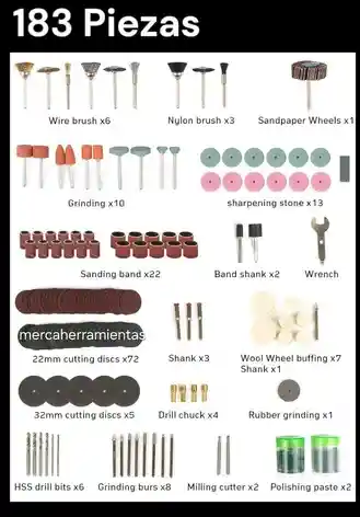 Mt1m Mototool 183pcs