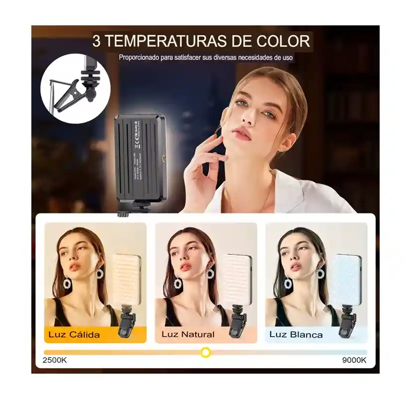 Selfieshow D10 Ultraportátil Luz Ajustable Cardán Mini