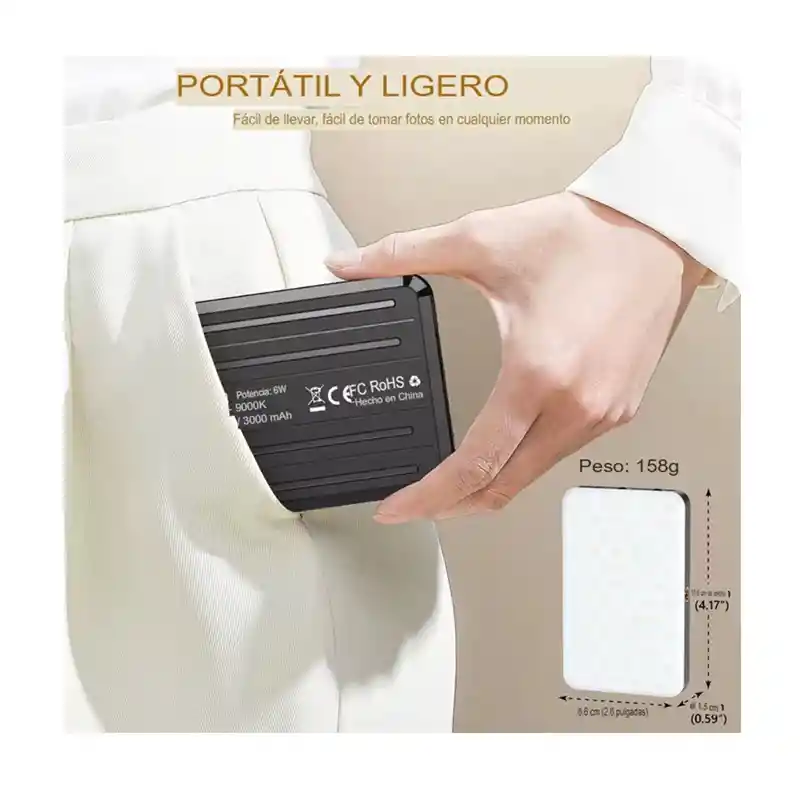 Selfieshow D10 Ultraportátil Luz Ajustable Cardán Mini