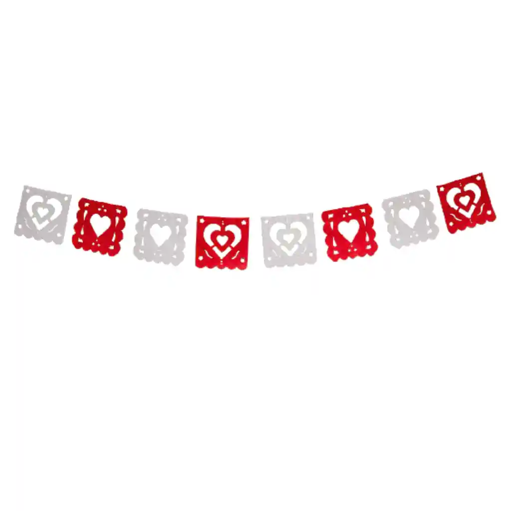Banderin Corazon De Papel Cuadrado