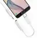 Adaptador Usb 3.1 Tipo-c A Auxiliar 3.5 Audifono Micrófono O Color Blanco