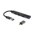 Hub Usb Con Adaptador Tipo C Usb 3.0 Treqa