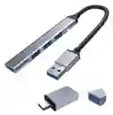 Hub Usb Con Adaptador Tipo C Usb 3.0 Treqa