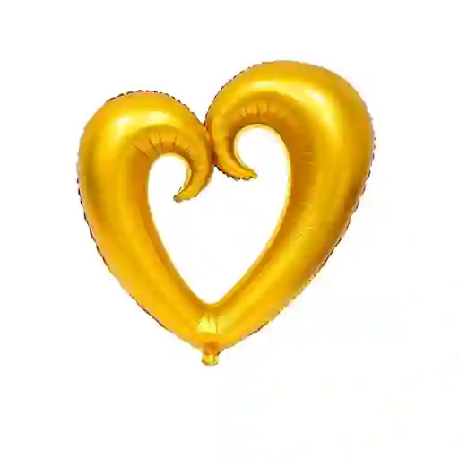 Globo Corazon Silueta Dorado