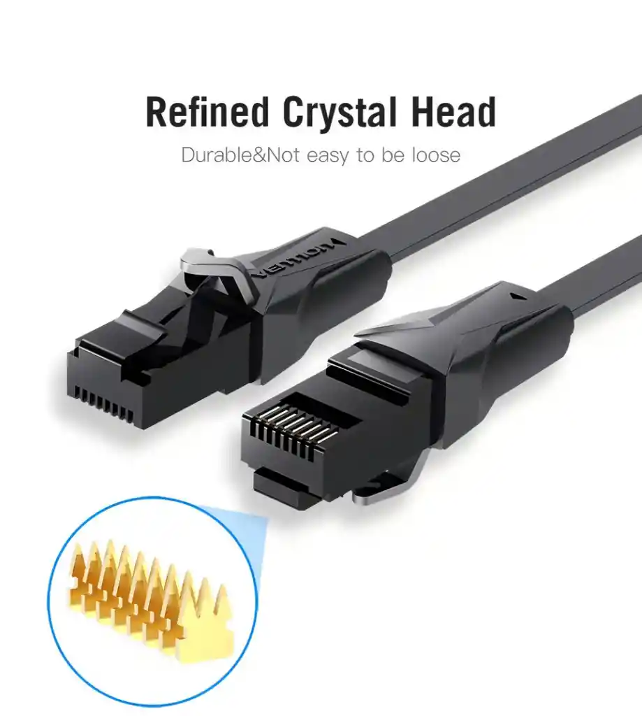 Cable De Red Cat6 Patch Cord Utp Flat 10 M Rj45 - Vention