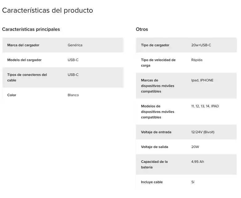 Cargador Compatible Con Iphone Del 6 A 14 Pro Max Color Blanco