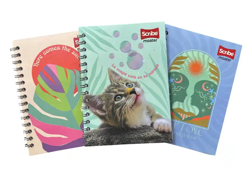 Cuaderno Argollado Cuadriculado Pasta Dura 80 Hojas 1 Materia Mujer Pequeño