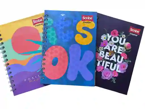 Cuaderno Argollado Cuadriculado Pasta Dura 80 Hojas 1 Materia Mujer Pequeño