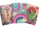 Cuaderno Argollado Cuadriculado Pasta Dura 80 Hojas 1 Materia Mujer Pequeño
