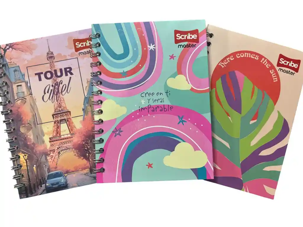 Cuaderno Argollado Cuadriculado Pasta Dura 80 Hojas 1 Materia Mujer Pequeño