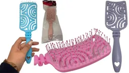 Cepillo Para Cabello Plástico Tipo Raqueta Colores Pasteles