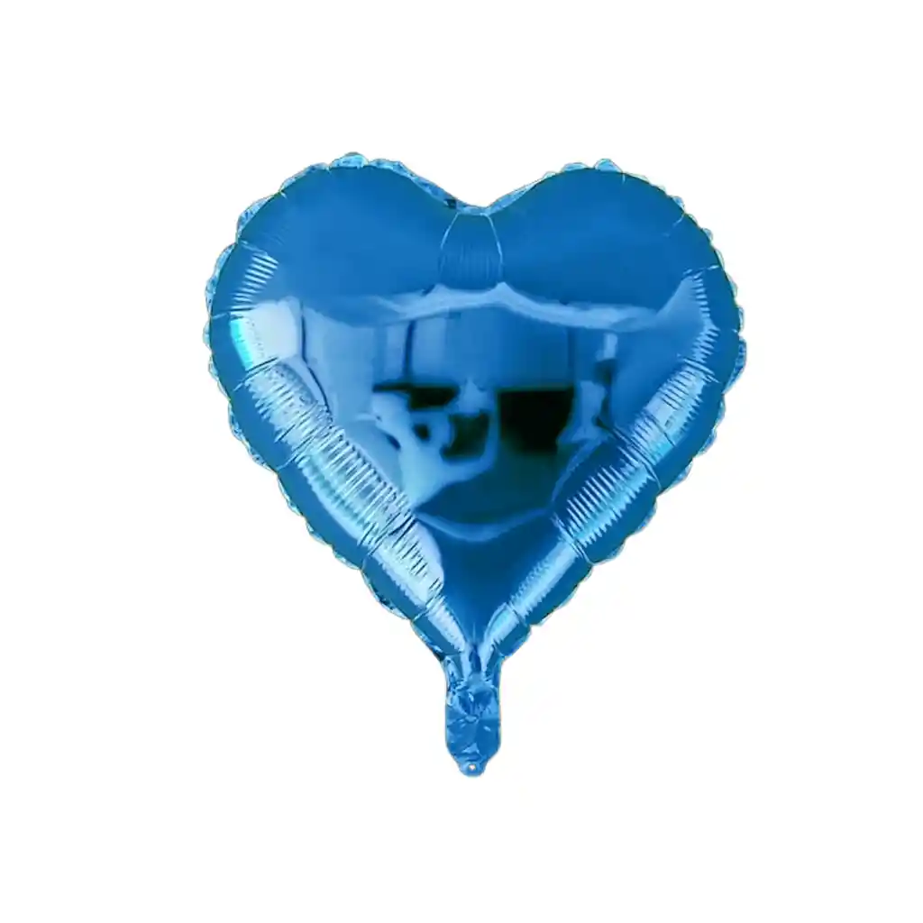Globo Metalizado De Corazon Pequeño Azul Claro