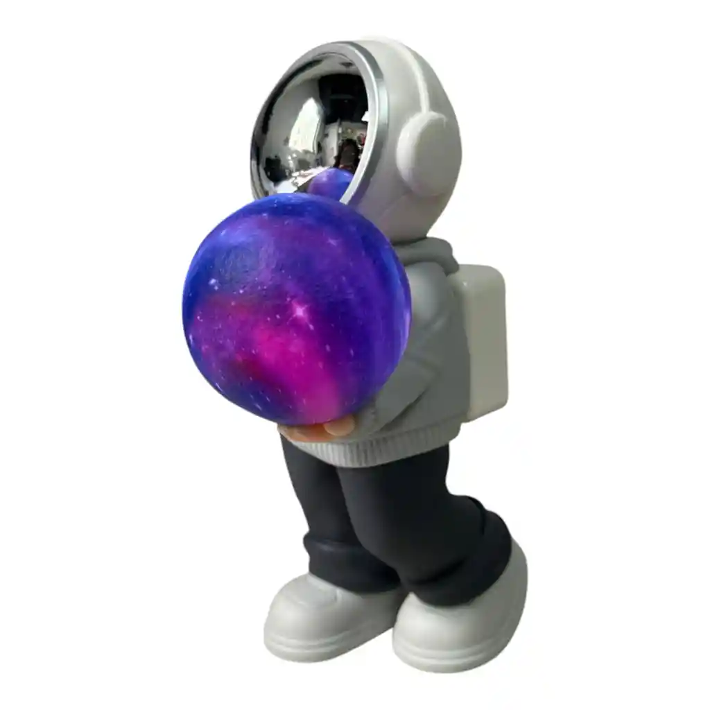 Lampara Y Parlante Bluetooth De Astronauta Luz Luna Gris Colores