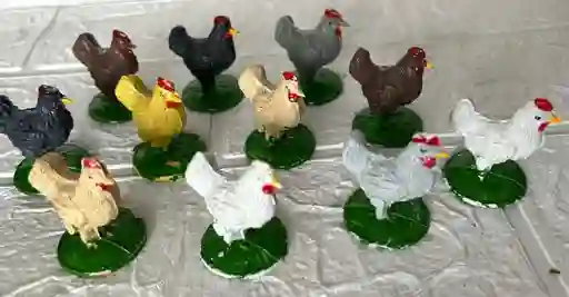 Animales Para Maqueta Gallinas X12 Unidades Gallinas X12 Unidades
